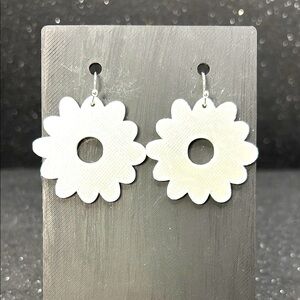 White Flower Earrings